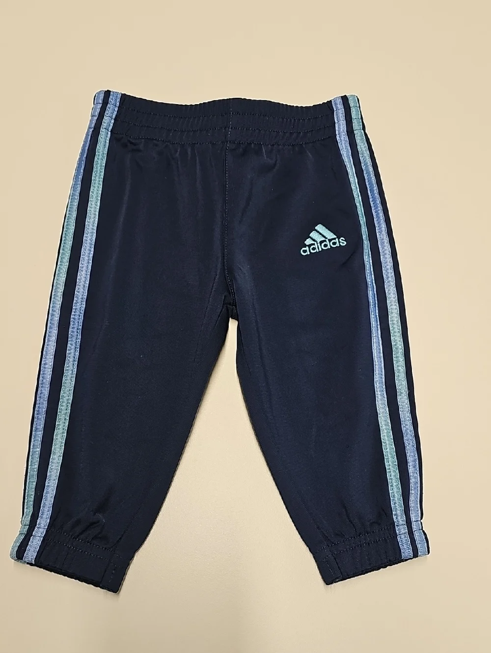 Adidas Cute Navy Track Jacket and Joggers Tracksuit with Light Blue Stripes